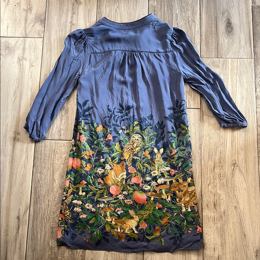 Anthropologie Moulinette Soeurs whimsical woodland creatures Dress rare - Picture 4 of 5